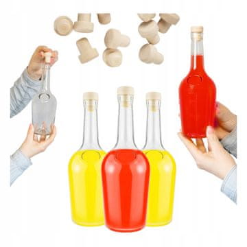 shumee 5x steklenic Gloria 0,5l za likerje, debela steklenica + pluta