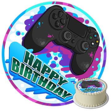 shumee PlayStation Pad Cake Wafer okrogel 20 cm Premium, veganski, brez glutena, izrezan
