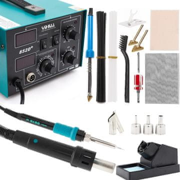 shumee Komplet spajkalne postaje Yihua 852D+ 2 v 1 + šoba + komplet za varjenje plastike