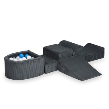 shumee Penasto igrišče s hribom Corduroy Graphite 100 žogic: prozorna, bela, siva, modra