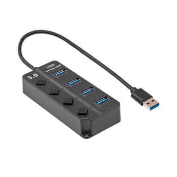 shumee Aktivno USB 3.0 vozlišče - 4x USB A 3.0 Akyga AK-AD-33 razdelilnik/stikalni kabel
