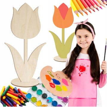 shumee Lesena tulipanova figurica iz vezane plošče 25 cm Roža za barvanje in dekoriranje