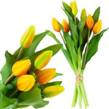 TOP GIFT CV18674-8 tulipani šopek tulipanov gumirana guma JAK realističen silikon oranžna