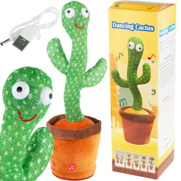 TOP GIFT TG71293 Kaktus pojoča plesajoča LED ponavljajoča se igrača zabavna zabava žareča