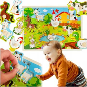 TOP GIFT TG67287 izobraževalne kocke sestavljanka kmetijska sestavljanka ZA malčke živali
