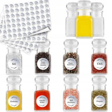 shumee 20X kozarcev za začimbe in zeliščni čaj 150 ml + 252 nalepk za kozarce