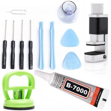 shumee GSM komplet orodij 10 v 1 + 1 primež + lepilo b-7000 15 ml + prisesek za zaslone