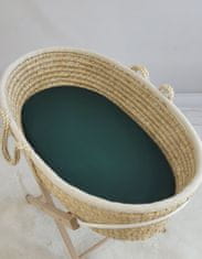 MY SWEET BABY Bombažna rjuha za voziček Moses košara Boho gondola 75x35 cm - steklenico zelena
