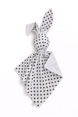 Bobono Plišasta igrača Doudou Bunny, dvostranska bombažna in minky - črne pikice - bela