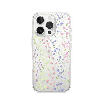 shumee Ovitek za iPhone 15 Pro Max, prozoren, fleksibilen silikonski ovitek, divje rože