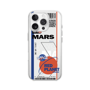 shumee Ovitek za iPhone 16 Pro, prozoren, fleksibilen silikonski, Ticket to Mars