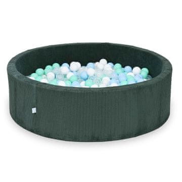 shumee Suhi bazen 130x40 Corduroy Green 700 kroglic: prozorna, bela, mint, svetlo modra
