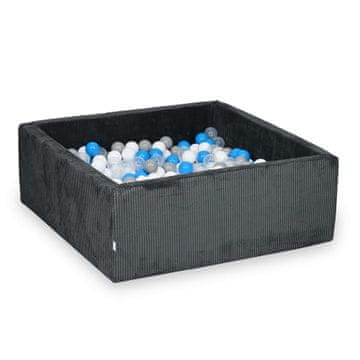 shumee Suhi bazen 110x110x40 Corduroy Graphite 600 kroglic: prozorna, bela, siva, modra