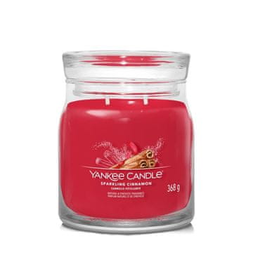 Yankee Candle Peneča cimetova sveča - Yankee Candle Signature - Srednja sveča z dvema stenjema