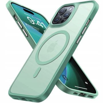 shumee Mat magnetni ovitek MagSafe za Apple iPhone 15 PRO + zaščitno steklo JF03 ZELENA
