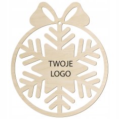 DE Okrasna kroglica podjetja z vašim logotipom. Obesek za božično drevo. Snežinka.