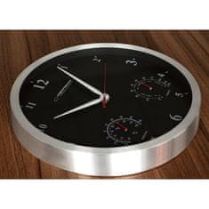 TOP GIFT Črna stenska ura EHC008K, merilnik vlažnosti, termometer, 3v1 esperanza EHC008K