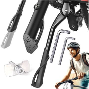 shumee Stojalo za kolo, podporna noga, nastavljivo stojalo za kolo 24-29 cm, centralno aluminijasto Alogy črne barve