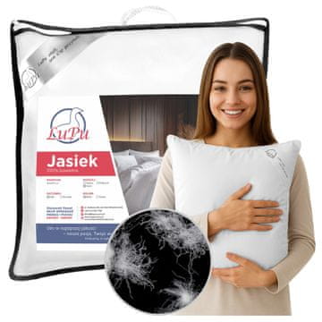LUPU Spalna blazina 40x40 iz pol-puhastega gosjega puha A1 bela, antialergijska bela