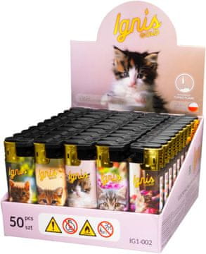 shumee Vetroodporni komplet žarilnih vžigalnikov Ignis Gold Turbo Flame Cats, 50 kosov