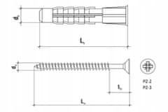 Wkret-Met Univerzalni mozniki Screw-met 8x50 z ugreznjenim vijakom pz 4,5x80 100 kosov