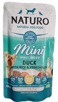Naturo Naturo Mini | Vrečka za pse 150 g - odrasla raca z rižem in zelenjavo 150 g