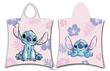 Jerry Fabrics Otroška brisača s kapuco Lilo and Stitch Lovers Poncho po kopanju v bazenu