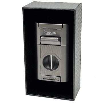 shumee Vžigalnik Ronson Giant GUN Metal 4 JET z luknjačem in rezalnikom za cigare