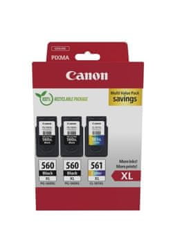 shumee Večpak kartuš s črnilom za Canon PG-560XL/CL-561XL (3712C009), črna/CMY