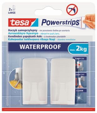 Tesa Tesa Hooks obešalniki vodoodporni samolepilni veliki do 2 kg beli 2 kosa