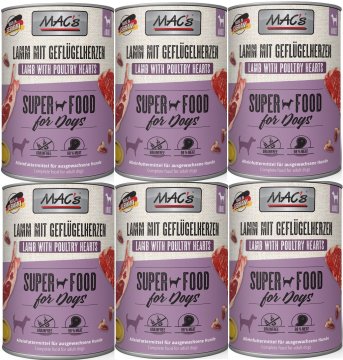 shumee MAC's Dog | Adult | 400g pločevinka - jagnječja in piščančja srca 6x400g