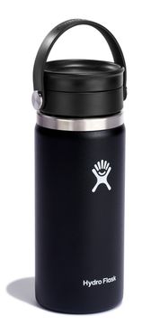 Hydro Flask 16oz široka steklenička s fleksibilnim pokrovom, črna/hidro steklenica