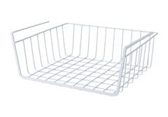 Viseča košara pod polico, kovinski organizator, XL 40 cm, BELA košara