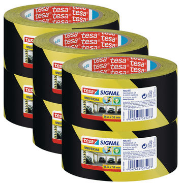 Tesa Tesa opozorilni lepilni označevalni trak rumeno-črn 66 m x 50 mm x 6