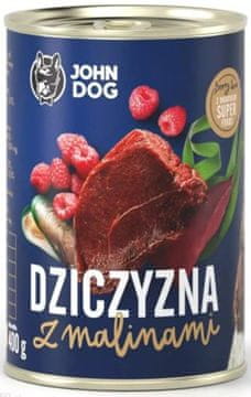 John Dog John Dog Adult | Berry | 400g pločevinka - divjačina z malinami 400g