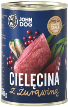 John Dog John Dog Adult | Berry | 400g pločevinka - telečja z brusnicami 400g