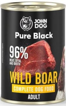 John Dog John Dog Adult | Pure Black | 400g pločevinka - Divji prašič 400g