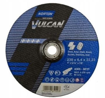 Norton Brusilni disk za kovino, nerjaveče jeklo, Norton Vulcan, 230x6,4