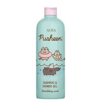 shumee Pusheen šampon in gel za prhanje jagoda in meta 500 ml D-DZdz