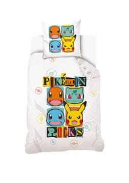 Carbotex Otroški posteljni komplet Pokemon Pikachu 140 x 200 bombaž