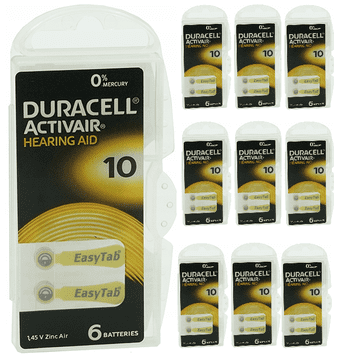 shumee Baterije za slušni aparat Duracell DA10 Activair, 60 kosov
