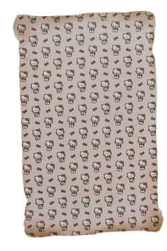 Carbotex Bombažna rjuha Hello Kitty iz džersija, 90 x 200 cm, roza