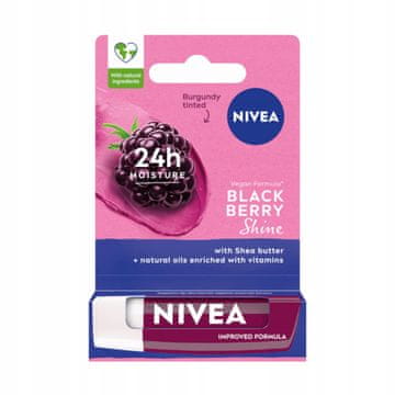 Nivea Nivea Blackberry Shine 24-urni zaščitni balzam za ustnice