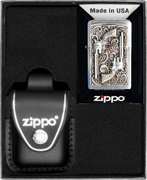 shumee Darilni set vžigalnikov Zippo z emblemom revolverja št. 3