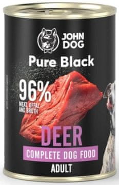 John Dog John Dog Adult | Pure Black | 400g pločevinka - Deer 400g