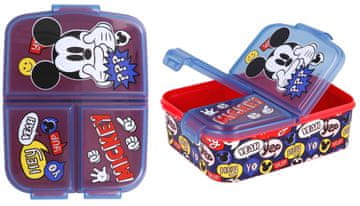 Stor Škatla za malico Mickey Mouse za prigrizke s 3 predelki