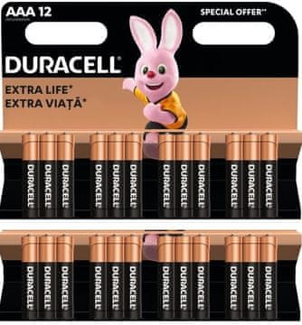 shumee Alkalne baterije Duracell Extra Life LR3 AAA, 24 kosov.