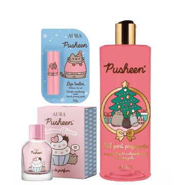 Pusheen Pusheen praznični set 2 - parfum 50 ml, šminka, gel