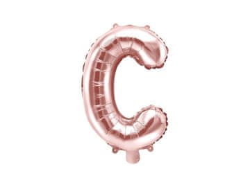 PartyDeco Folija balon s črko "C" rožnato zlate barve 35 cm