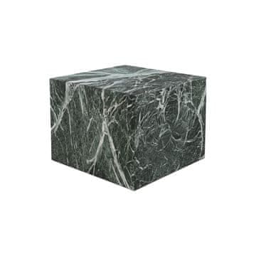 shumee Sodoben kockasti tabure/puf "temno zelen marmor"